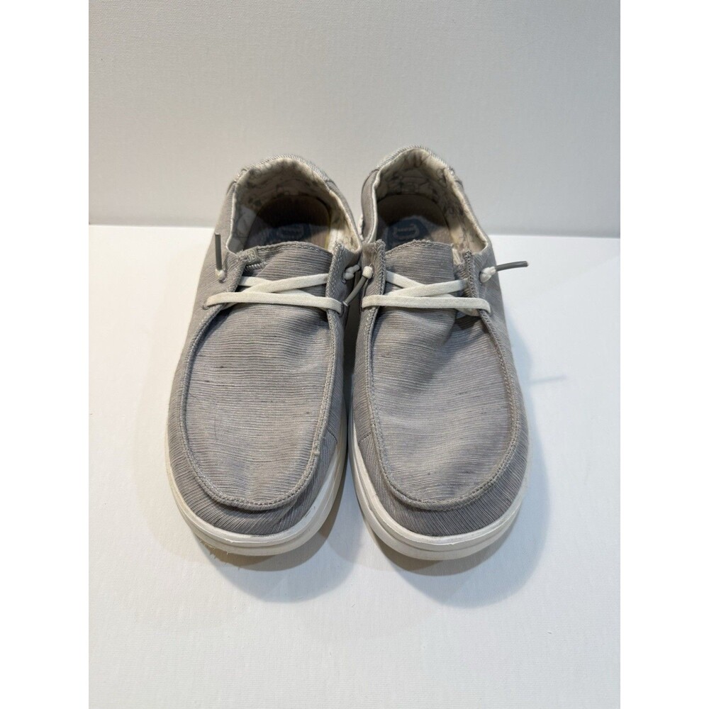 Hey Dude Wendy Rise Chambray Braid Grey Sneaker Slip On Women's Sizes US 9